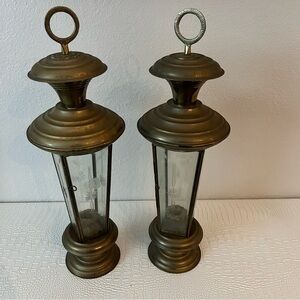 Antique Brass Lantern Set